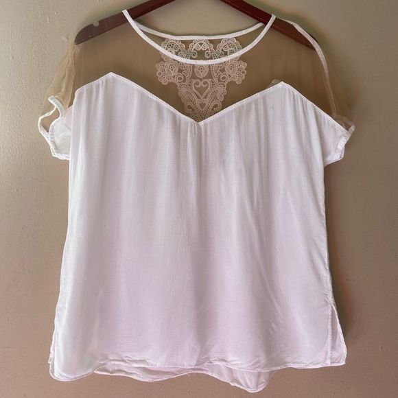 𝅺LIGHT weight shirt with decorative mesh - Picture 1 of 6